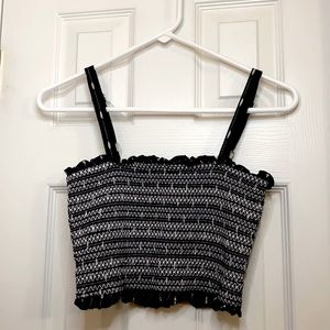 Forever 21 Stitched Navy Blue Crop Top
